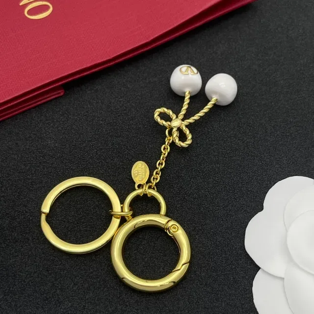 Valentino 樱桃蝴蝶结 金白 金属 陶瓷 樱桃 手链 6