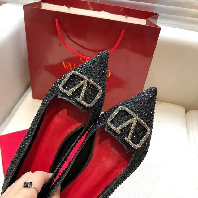 Valentino Rockstud com cristais de ponta Loafers 6