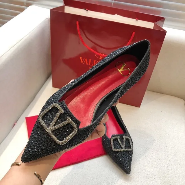 Valentino Rockstud com cristais de ponta Loafers 8