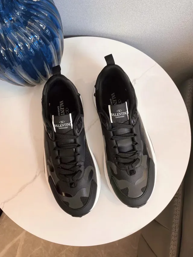 Valentino VLTN Black White Sole Camouflage Overlay Chunky Sneakers 2