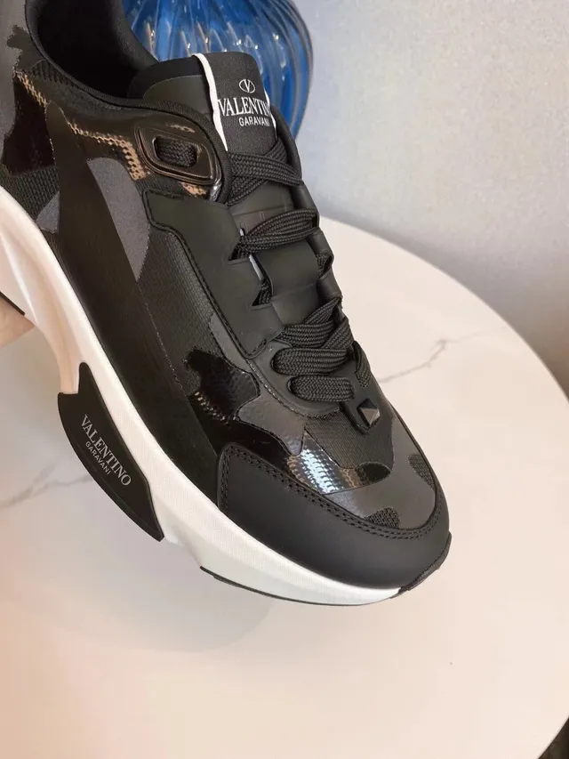 Valentino VLTN Black White Sole Camouflage Overlay Chunky Sneakers 6