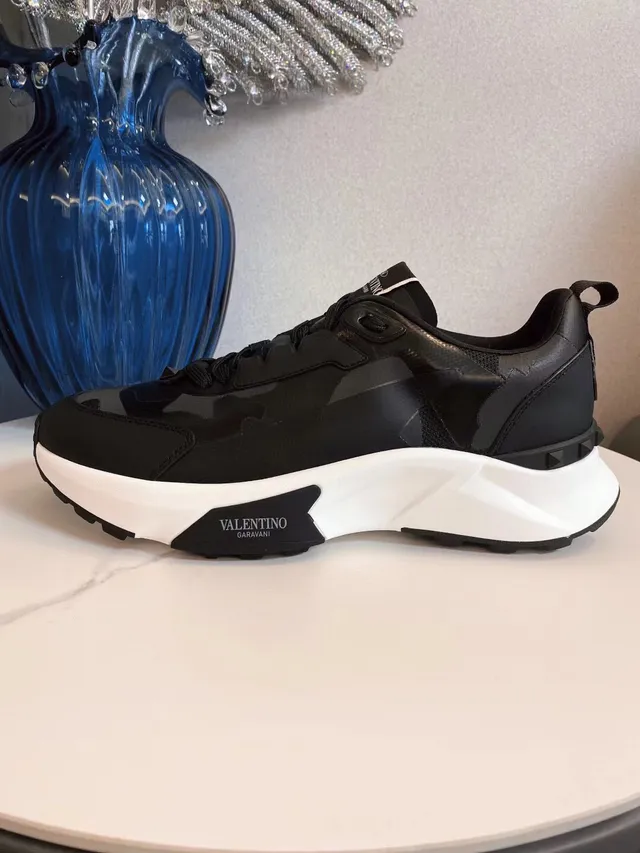 Valentino VLTN Black White Sole Camouflage Overlay Chunky Sneakers 8