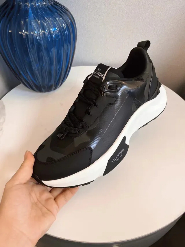 Valentino VLTN Black White Sole Camouflage Overlay Chunky Sneakers 9
