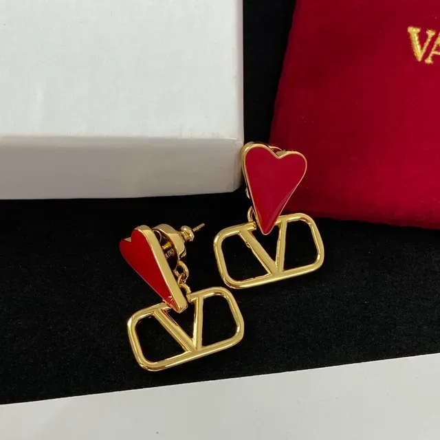 Valentino VLTN Enamel Heart Stud Earrings 6
