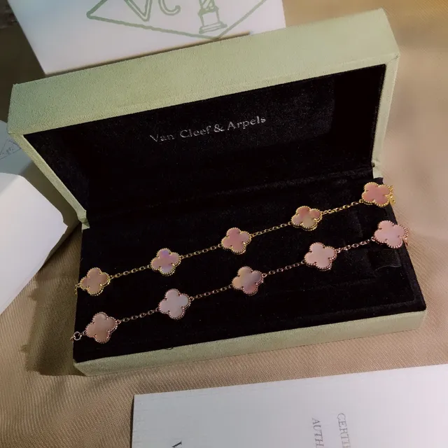 Van Cleef & Arpels Alhambra Five Motif Rose Gold Mother-of-Pearl pulseira 5