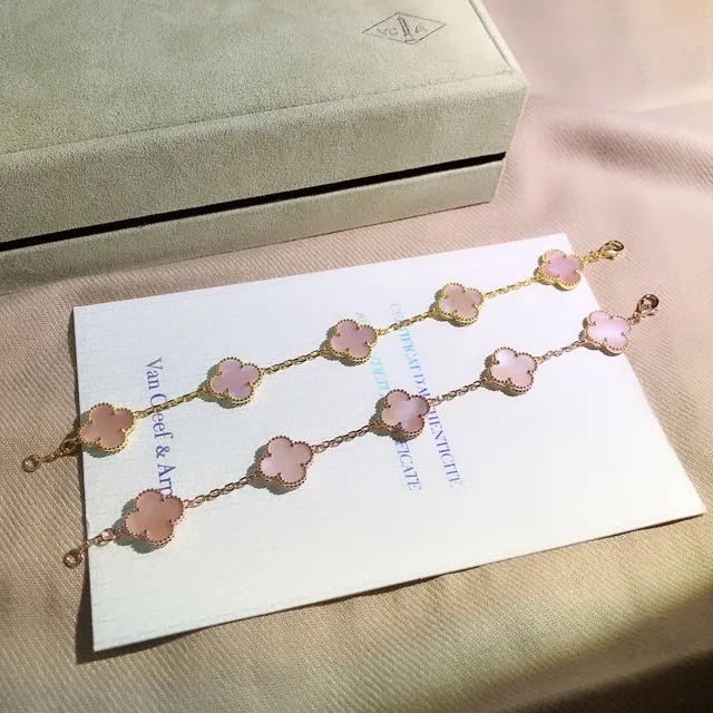 Van Cleef & Arpels Alhambra Five Motif Rose Gold Mother-of-Pearl pulseira 6