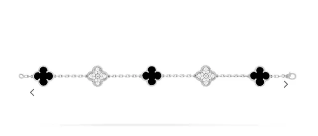 Van Cleef & Arpels Alhambra Pavé 钻石和欧泊石链式手链 4