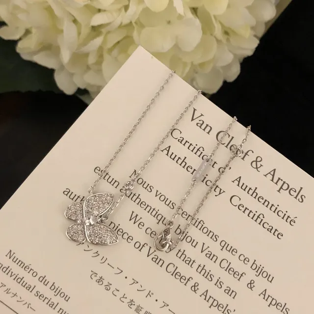 Van Cleef & Arpels Papillon প্রজাপতি Pavé হীরা মালা 3