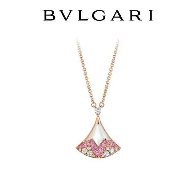 Van Cleef & Arpels Alhambra Colar com Safira Rosa e Diamante Pendente de Leque 5