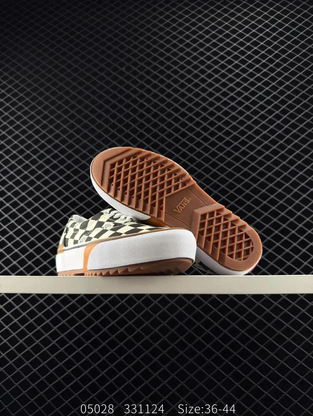 Vans Plataforma Low-Top Checkerboard Preto Branco Tênis de Skateboard 2
