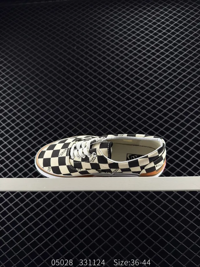 Vans Plataforma Low-Top Checkerboard Preto Branco Tênis de Skateboard 5