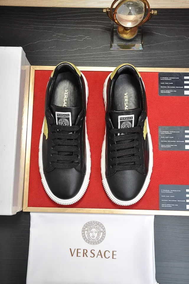 Versace Black Gold Medusa Head Appliqué Greek Key Midsole Pattern Lifestyle Sneakers 9