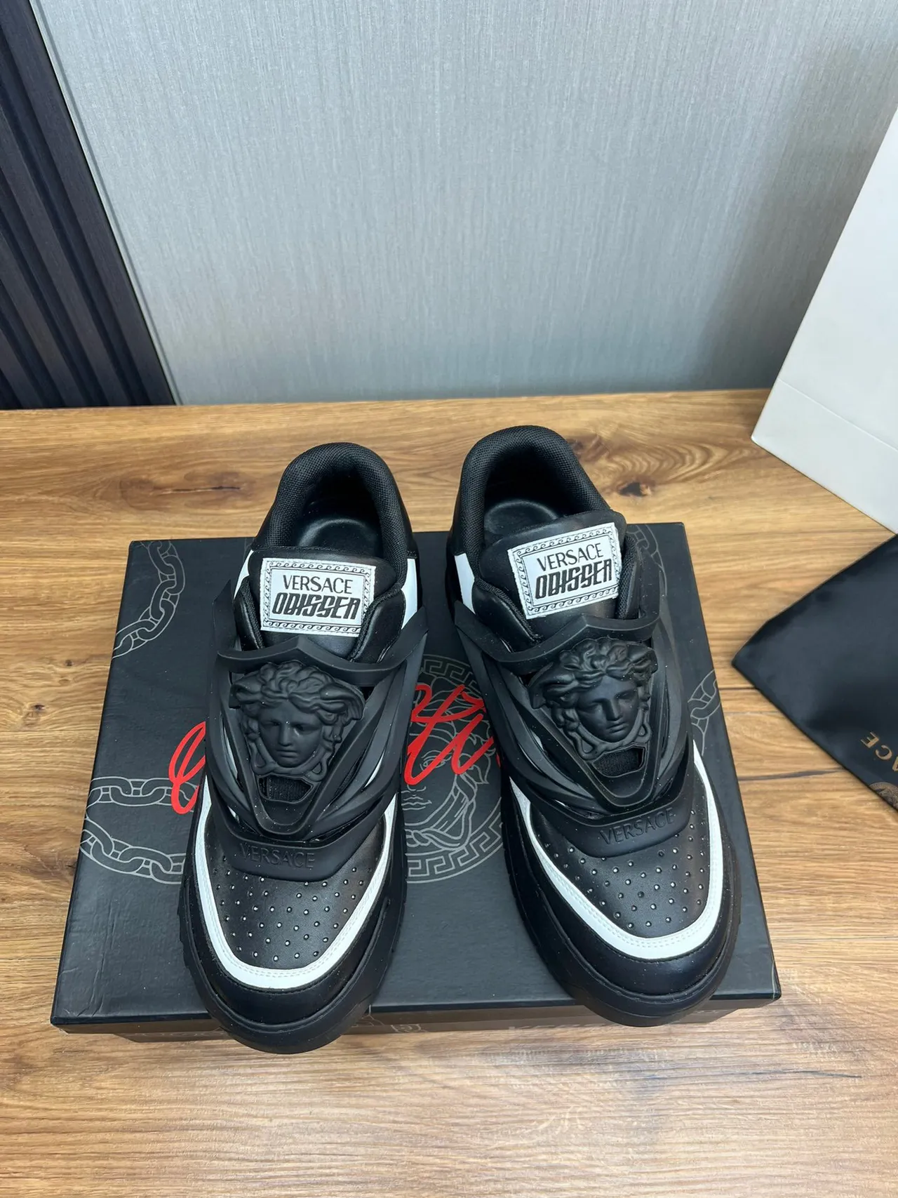 Versace Chain Reaction Black and White Lifestyle Sneakers 2