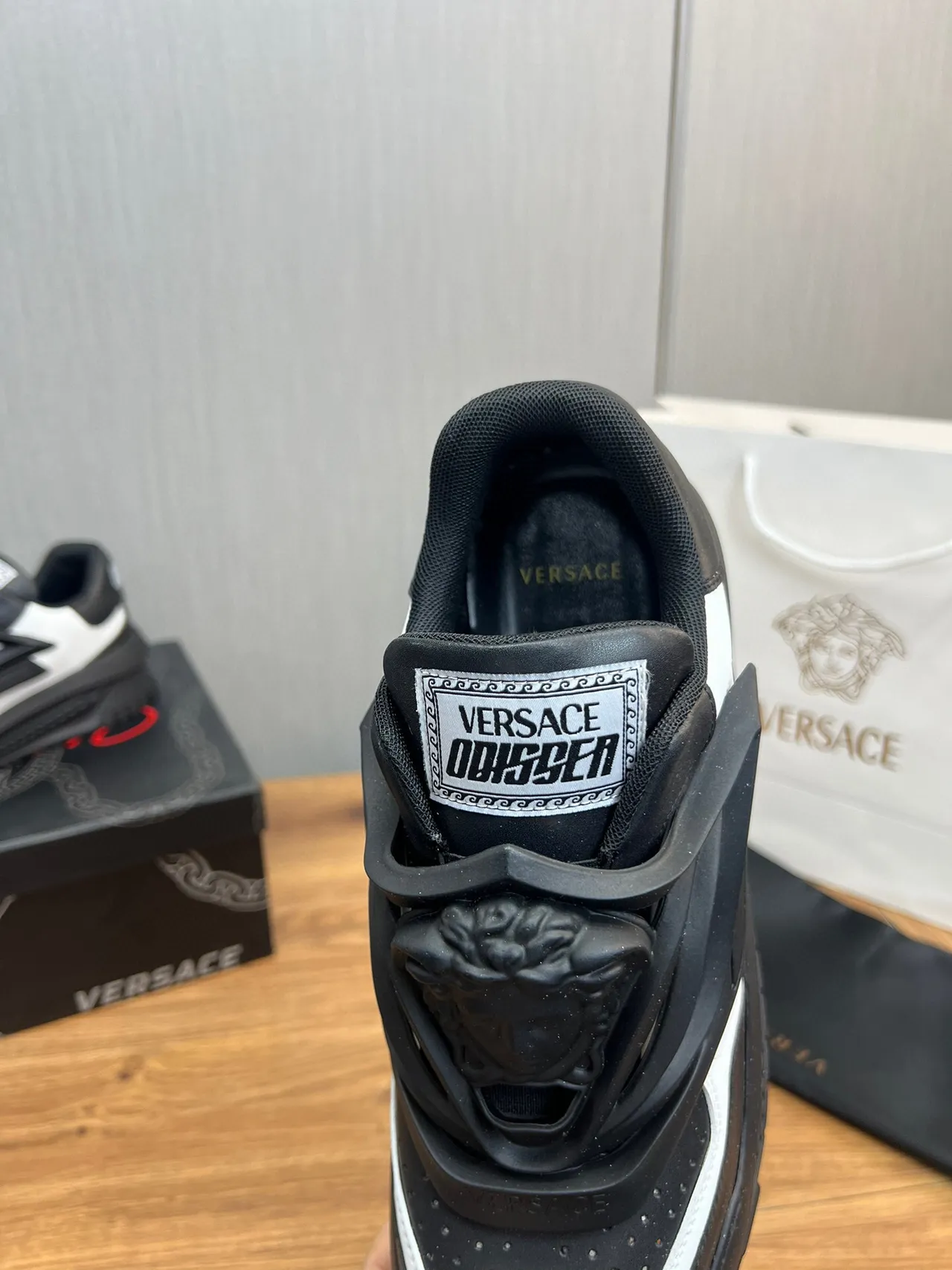 Versace Chain Reaction Black and White Lifestyle Sneakers 7