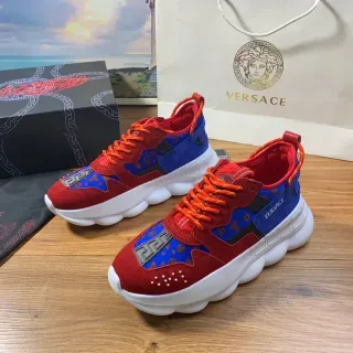 Versace Chain Reaction লাল নীল কমলা চাংকি স্নিকার