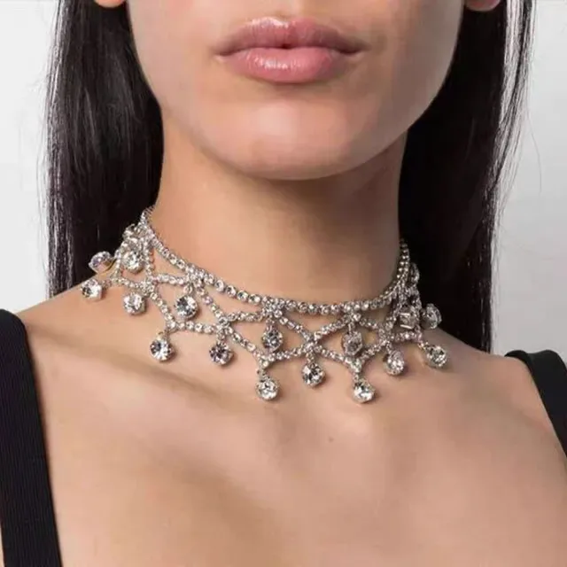 Versace Colar Choker Crystal-Embellished Geometric 2