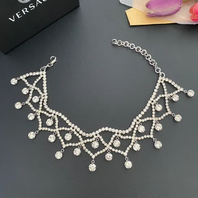 Versace Colar Choker Crystal-Embellished Geometric 6