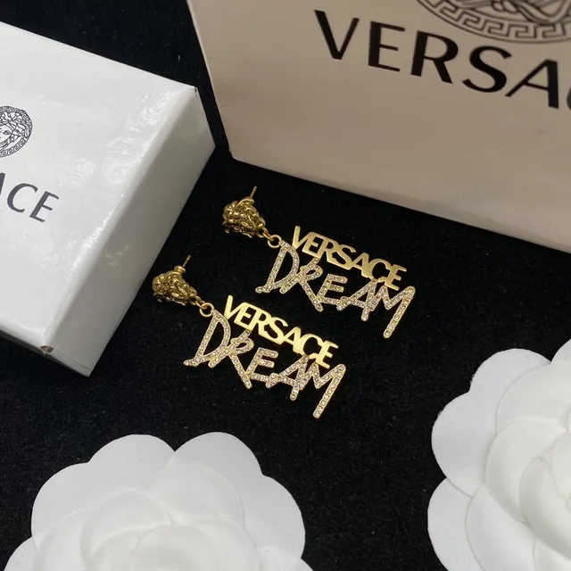 Versace Dream Gold Cadena Transparente Pavé-Crystal Letra Collar 5