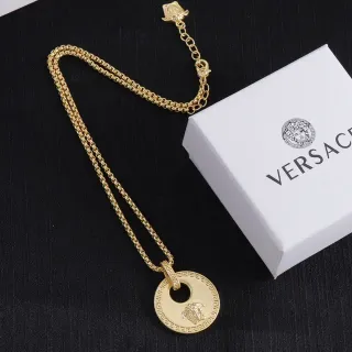 Versace 金色 曲链 圆形 美杜莎 坠饰 项链