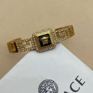 Versace 格雷卡 Medusa 手链 金色 黑色 珐琅 水晶