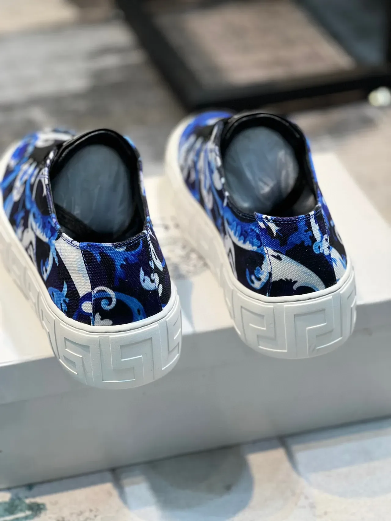 Versace Greca Odissea Zapatillas Lifestyle Azul Baroque Print 3