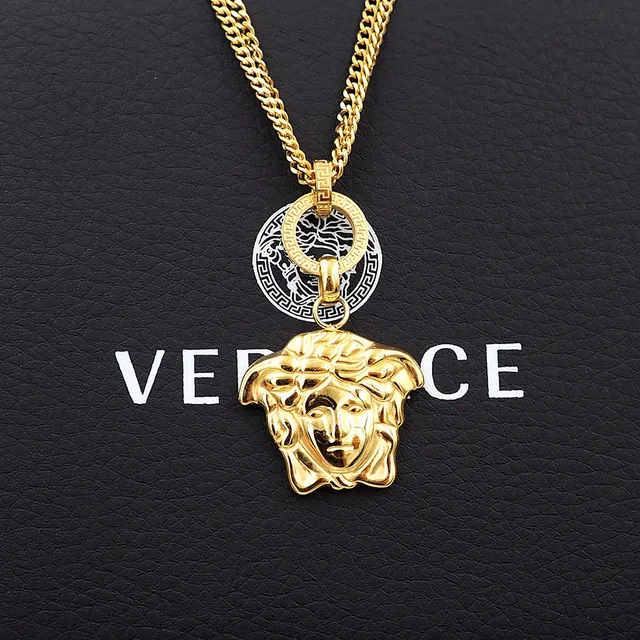 Versace Medusa Colar de metal com pingente de cabeça em ouro 2