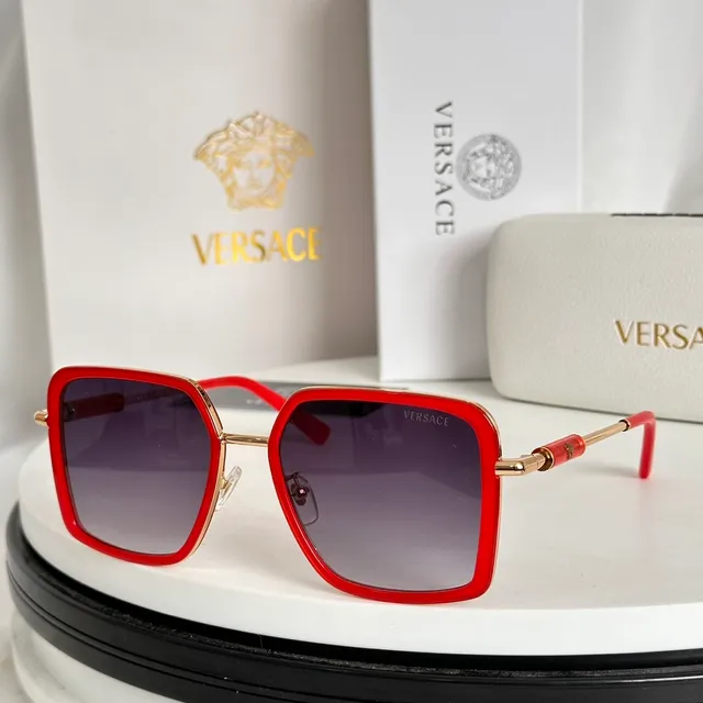 Versace Odissea أسود ذهبي مربع إطار أسيتات تفاصيل معدنية نظارات بصرية 3