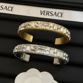 Versace 欧迪西亚 水晶镶嵌 希腊钥匙 开放式手镯