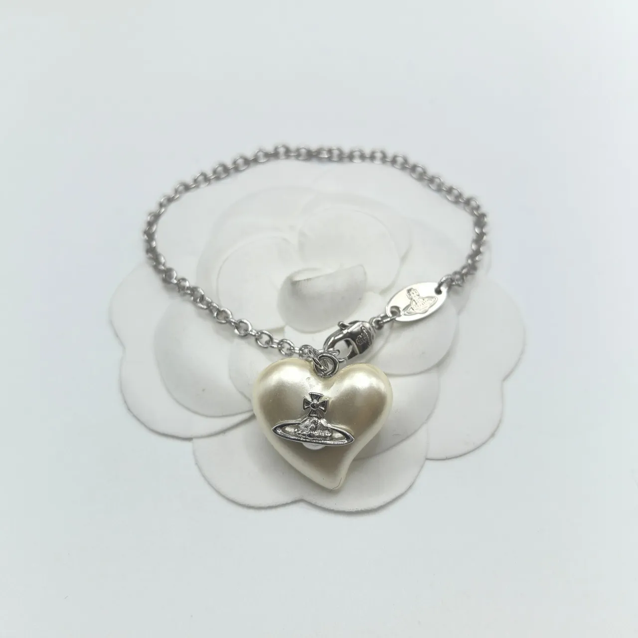 Vivienne Westwood Heart Orb Pearl Pendant Necklace 2