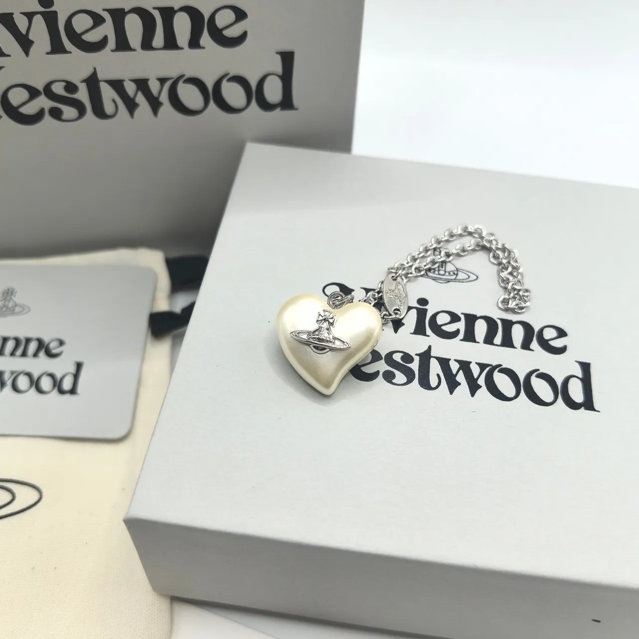 Vivienne Westwood Heart Orb Pearl Pendant Necklace 6