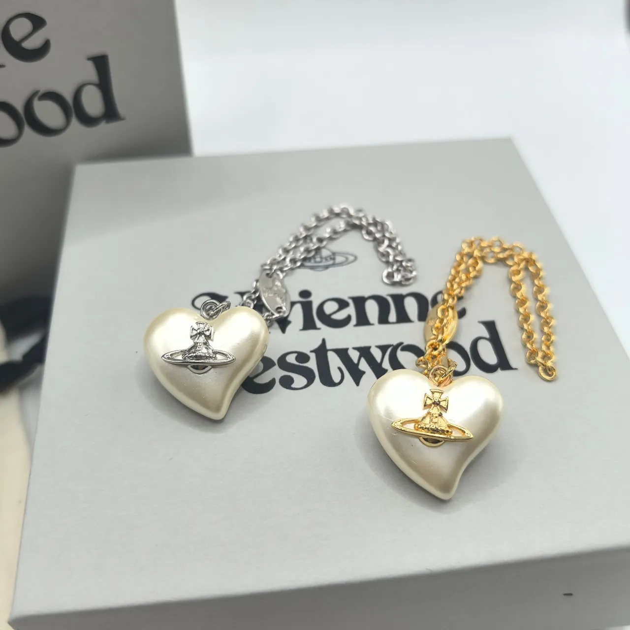 Vivienne Westwood Heart Orb Pearl Pendant Necklace 7