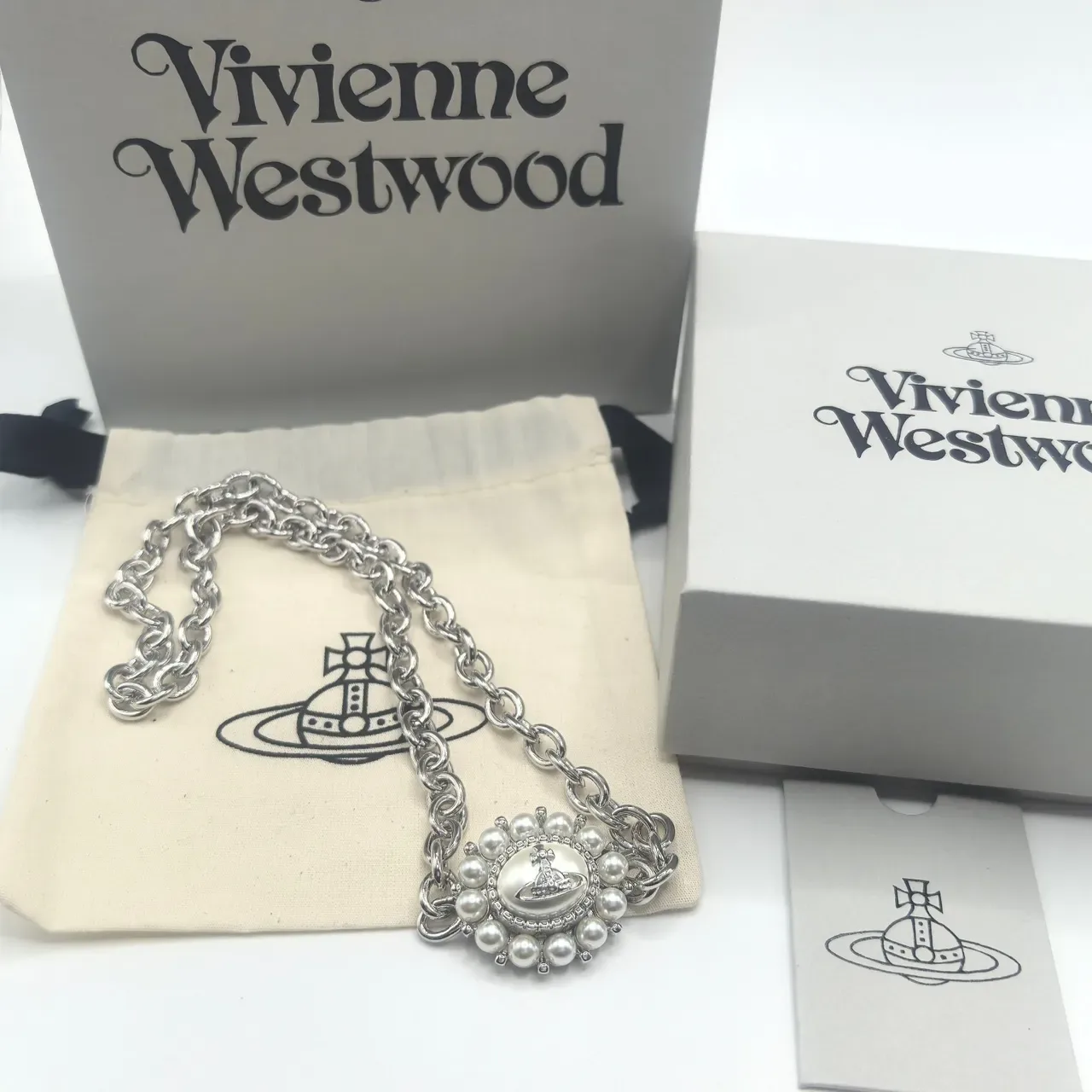 Vivienne Westwood 珍珠球金银色调项链 2