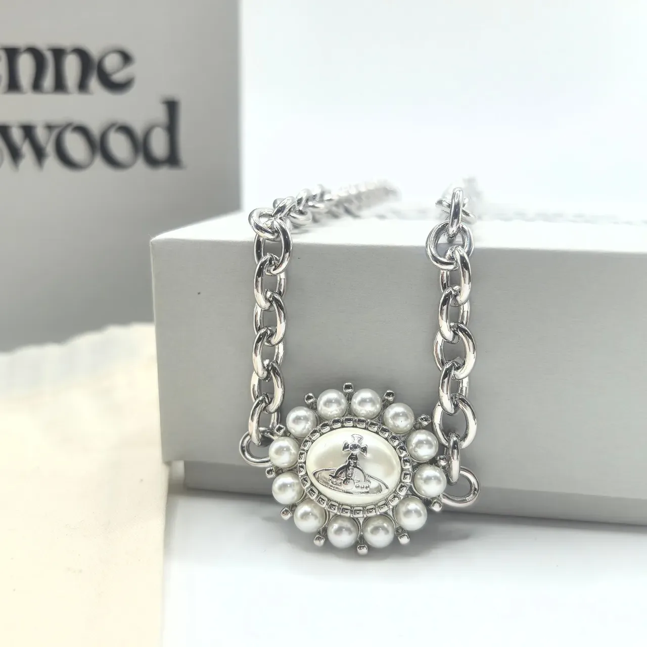 Vivienne Westwood 珍珠球金银色调项链 3
