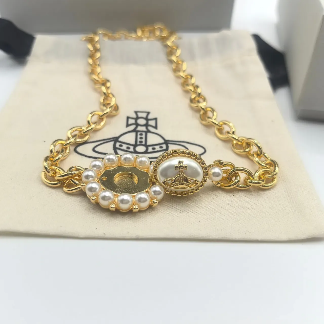 Vivienne Westwood 珍珠球金银色调项链 8