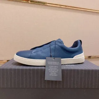 Zegna नीला चमड़े का स्लिप-ऑन लाइफस्टाइल स्नीकर