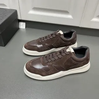 Zegna Brown Suede and Leather Panelled White Sole Lifestyle Sneakers