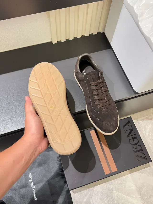 Zegna Zapatillas Lifestyle Marrón de Ante Low-Top 3