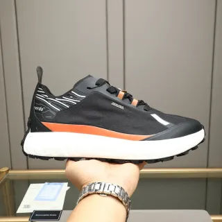 Zegna Lifestyle Sneaker Black Orange White Technical Mesh Sneakers