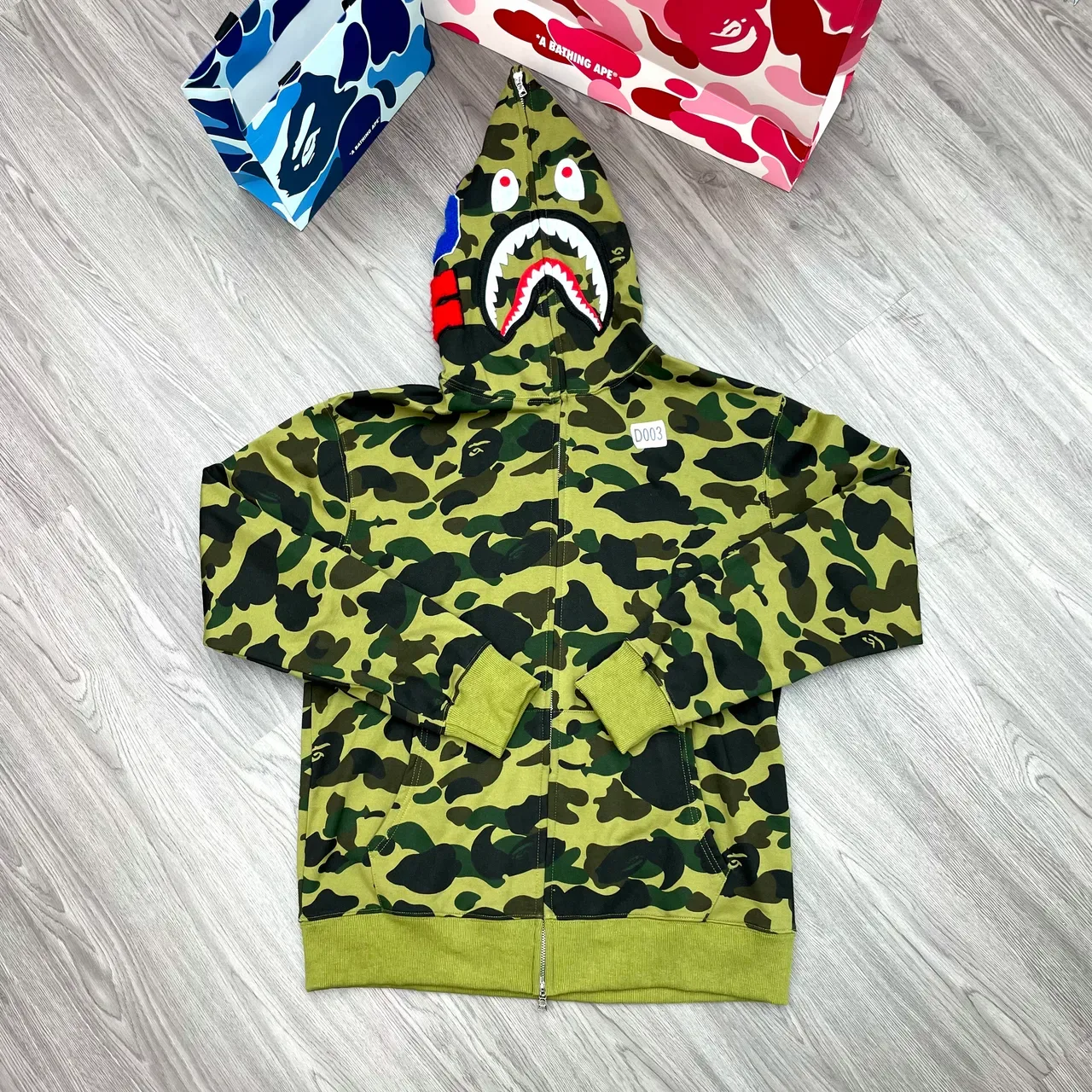 A Bathing Ape ABC Camo Shark-Eye Sudadera con capucha de cremallera completa 3