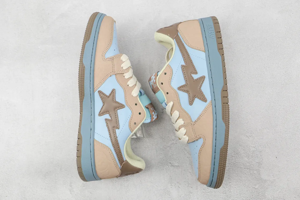 A Bathing Ape BAPE STA Light Blue Beige Lifestyle Sneakers 2