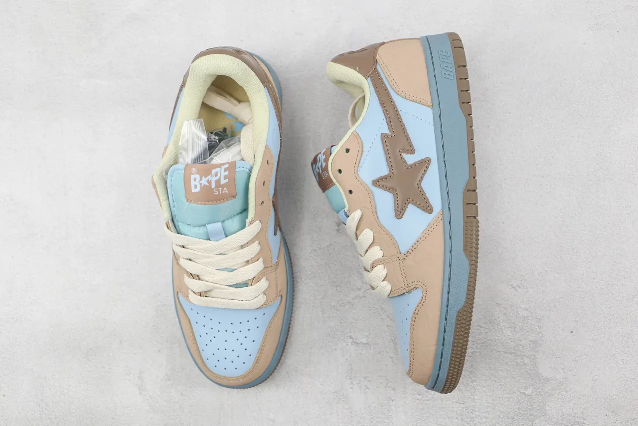 A Bathing Ape BAPE STA Light Blue Beige Lifestyle Sneakers 3
