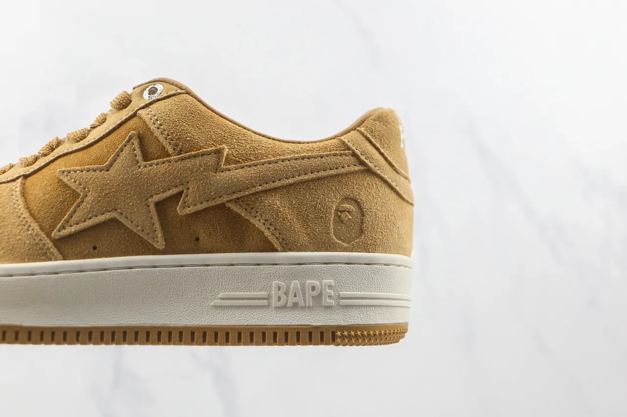 A Bathing Ape BAPE STA أحذية لايف ستايل من الصوف المخدد بلون المسترد 7