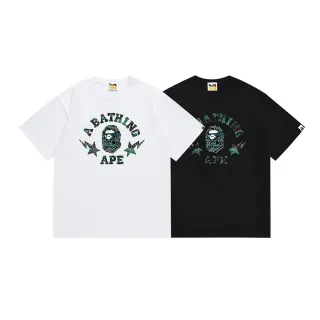 تي شيرت A Bathing Ape بطباعة جرافيك وشعار مقوس