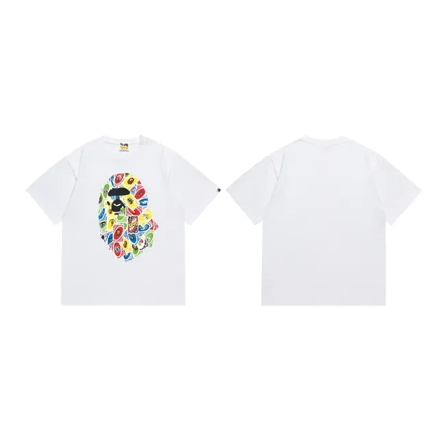 Camiseta negra A Bathing Ape carta UNO con gráfico de cabeza de simio 4