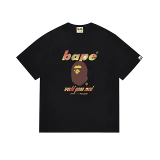 تي شيرت أسود بطبعة جرافيك A Bathing Ape World Gone Mad