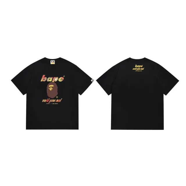 Camiseta gráfica preta A Bathing Ape World Gone Mad 3