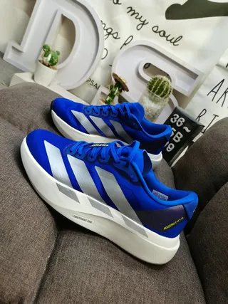 Adidas Adizero chaussures de course bleu argent 7