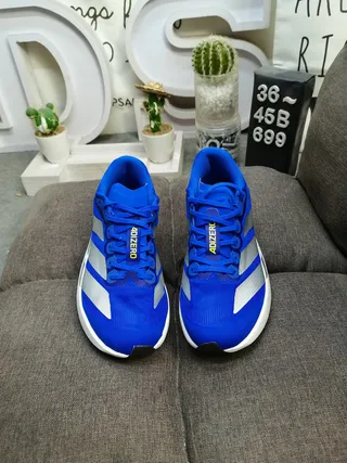 Adidas Adizero chaussures de course bleu argent 10