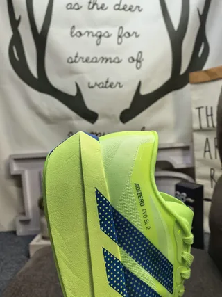 Adidas Adizero Evo SL 2 Neon Lime and Blue Chaussures de course 3