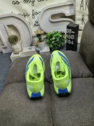 Adidas Adizero Evo SL 2 Neon Lime and Blue Chaussures de course 8